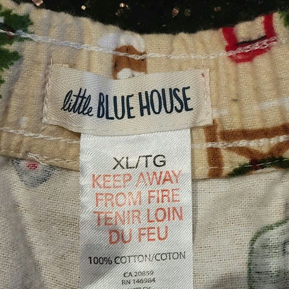 Little Blue House Mens 100% Cotton Flannel PJs Merry Christmas - Picture 8 of 8